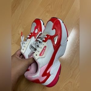 adidas Valentine’s edition Womens Falcon  Sneakers Shoes - White and red size 7